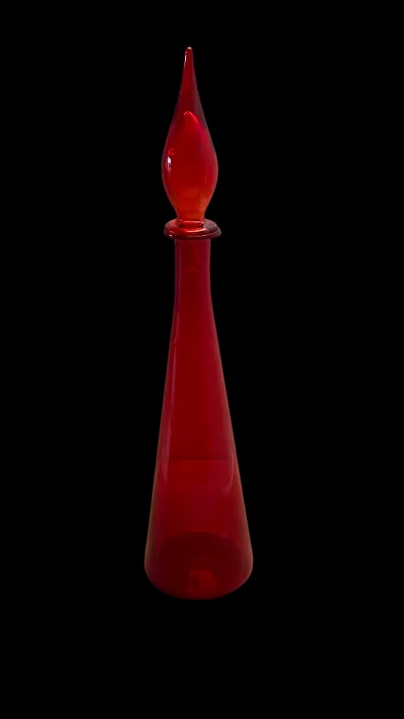 Carafe décorative vintage en verre soufflé