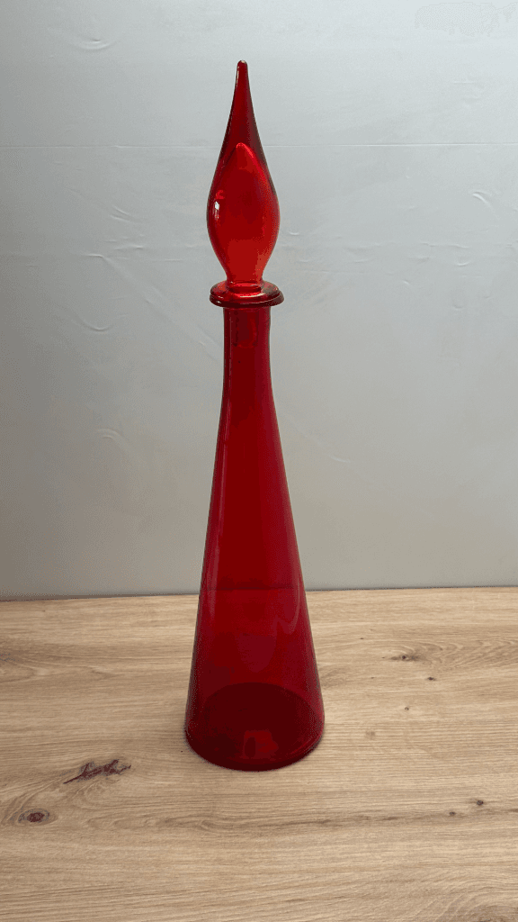 Thumbnail for Carafe décorative vintage en verre soufflé