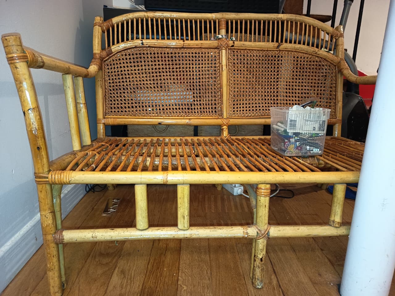 Thumbnail for Fauteuil rotin osier ancien, pour 2 personnes adultes hyper léger